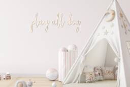 Play All Day Wooden Words Wall Art Sign, Nursery Decor - thumbnail 1