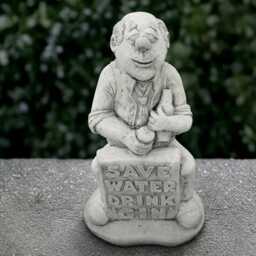 Large Man With Sign Sculpture Concrete Grandpa Statue Cement Person Decoration Handmade Ornament Front Door Figurine Man Lover Gift - thumbnail 3