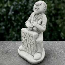 Large Man With Sign Sculpture Concrete Grandpa Statue Cement Person Decoration Handmade Ornament Front Door Figurine Man Lover Gift - thumbnail 2