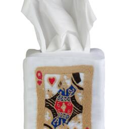 Hand Embroidered Queen Of Hearts Tip Towel - thumbnail 4