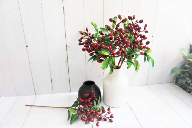 Life Like Berry, Rustic Red Christmas Decor, Wreath Filler, Artificial Table Centerpiece, Bouquet Filler - image 1