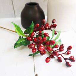 Life Like Berry, Rustic Red Christmas Decor, Wreath Filler, Artificial Table Centerpiece, Bouquet Filler - thumbnail 2