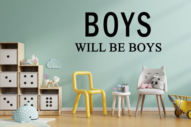 Boys Will Be Boys Vinyl Wall Stickers For Children Bedroom Decors & Decorations Decals - image 1