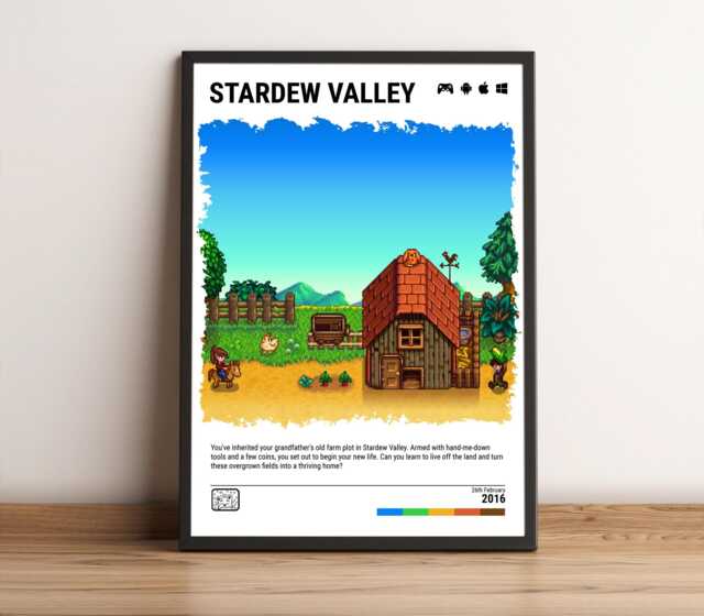stardew Valley - 2016 Indie Game Poster - Video Wall Art Print Gaming Gift A5-A4-A3-A2-A1 Unframed Canvas For Frame Or Hanger - image 1
