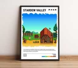 stardew Valley - 2016 Indie Game Poster - Video Wall Art Print Gaming Gift A5-A4-A3-A2-A1 Unframed Canvas For Frame Or Hanger - thumbnail 1