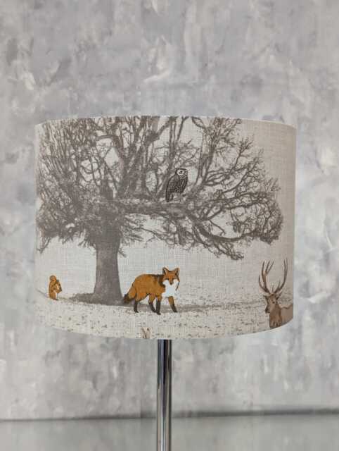 Woodland Tree Lampshade, Stag & Fox Design, Handmade in UK - image 1