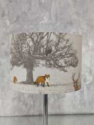 Woodland Tree Lampshade, Stag & Fox Design, Handmade in UK - thumbnail 1