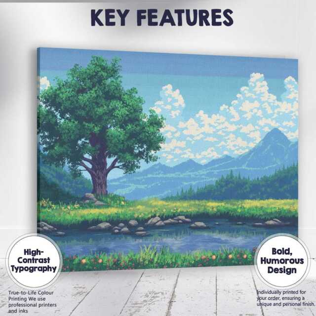 Majestic Lone Tree Mountain Meadow Scenic Landscape Canvas Wall Art Print Decor Picture Ready To Hang - image 1
