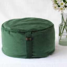 Meditation Cushion Cover Only - Velvet Pouf Cover With A Hidden Zipper Luxury Ruby Round Zafu Custom Size Available - thumbnail 4