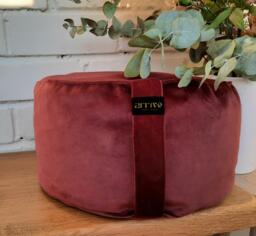 Meditation Cushion Cover Only - Velvet Pouf Cover With A Hidden Zipper Luxury Ruby Round Zafu Custom Size Available