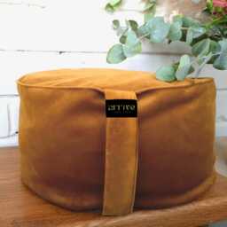 Meditation Cushion Cover Only - Velvet Pouf Cover With A Hidden Zipper Luxury Ruby Round Zafu Custom Size Available - thumbnail 3
