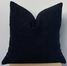 Black Boucle Pillow Cover , Textured Throw Modern Home Decor - thumbnail 1