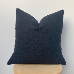 Black Boucle Pillow Cover , Textured Throw Modern Home Decor - thumbnail 3