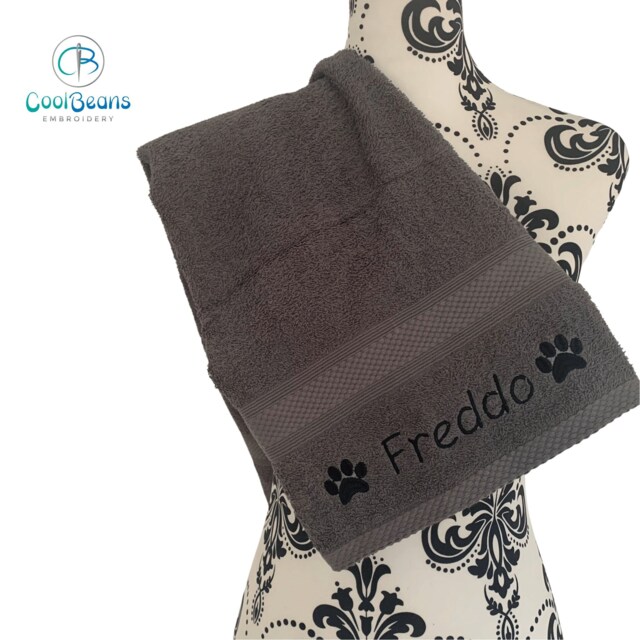 Dog Towels - Paws Side Personalised Font E - image 1
