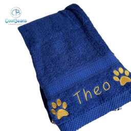 Dog Towels - Paws Side Personalised Font E - thumbnail 4