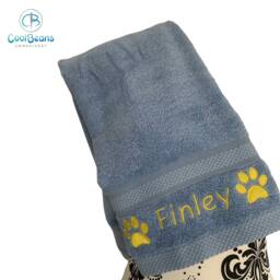 Dog Towels - Paws Side Personalised Font E - thumbnail 3