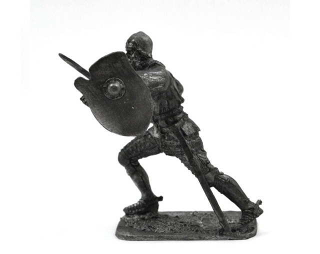Tin 54mm Medieval Knight 15Th Century Middle Ages Metal Figurine 132 Scale - image 1