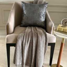Silver Art Silk, Sequin Embroidered Circle & Dots Pattern, Modern Throw Pillow Cover/Euro Sham - All Eyes On - thumbnail 2