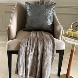 Silver Art Silk, Sequin Embroidered Circle & Dots Pattern, Modern Throw Pillow Cover/Euro Sham - All Eyes On - thumbnail 2