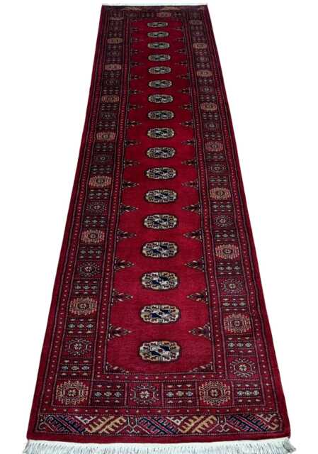 2.6x10 Red Color Bokhara Rug - Runner Hallway Luxury Bukhara Fine Quality Woolen Afghan - image 1