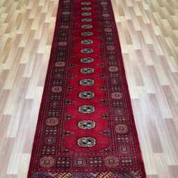 2.6x10 Red Color Bokhara Rug - Runner Hallway Luxury Bukhara Fine Quality Woolen Afghan - thumbnail 2