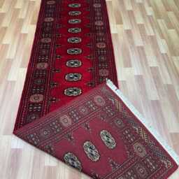 2.6x10 Red Color Bokhara Rug - Runner Hallway Luxury Bukhara Fine Quality Woolen Afghan - thumbnail 4