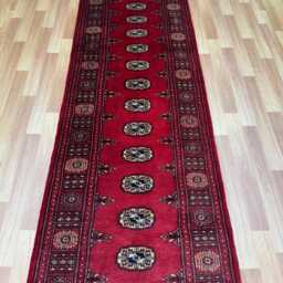 2.6x10 Red Color Bokhara Rug - Runner Hallway Luxury Bukhara Fine Quality Woolen Afghan - thumbnail 3