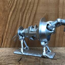 Bull Figure, Cowboy Recycled Art, Metal Figures, Rodeo - thumbnail 3