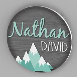 Round Nursery Name Sign, Decor, Wall Art, Boy Nursery, Mountain Rustic Woodland - thumbnail 4