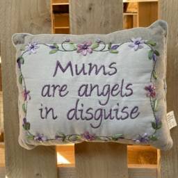 "Floral Gift Cushion ""Mums Are Angels in Disguise" - thumbnail 2