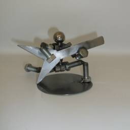 Guitarist, Metal Bolt Figurine. Musicians, Electric Guitar - thumbnail 2
