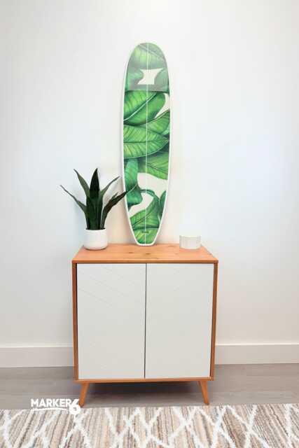 Banana Leaf Surfboard Wall Art Longboard Shape - image 1