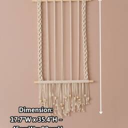 Macrame Photo Hanger, Personalized Gift, Display, Living Room Decor, Picture Collage, Holder, Neutral Wall Art H89 - thumbnail 3
