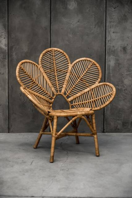Boho Rattan Chair -Flower Modern Rattan Club Chair, Patio, Living Room, Inside Furniture, Boho - image 1