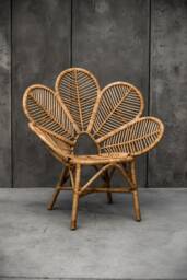 Boho Rattan Chair -Flower Modern Rattan Club Chair, Patio, Living Room, Inside Furniture, Boho