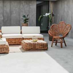 Boho Rattan Chair -Flower Modern Rattan Club Chair, Patio, Living Room, Inside Furniture, Boho - thumbnail 4