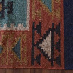 Handwoven Jute Wool Kilim Rug Indian Home Decor - 4x6 Ft - thumbnail 3