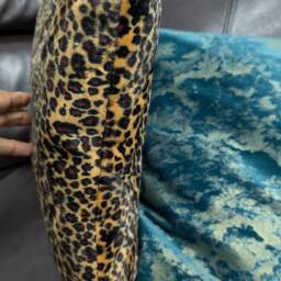 New Luxury Premium Quality Animal Sand Leopard Faux Fur Realistic Skin Velvet Drum Shape Lamp Shade Pendant Light With Metallic Lining - thumbnail 4