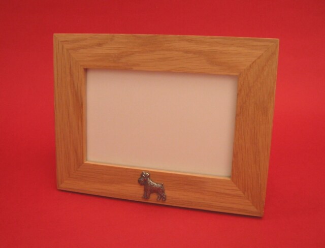 "Miniature Schnauzer Landscape Real Oak Picture Frame 4"" X 6" - image 1