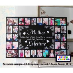 Handmade Mum Personalised Mummy 28 Picture Photo Collage Family Wall Art Framed Canvas Print Unique Birthday Mothers Day Gift For - thumbnail 2