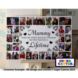 Handmade Mum Personalised Mummy 28 Picture Photo Collage Family Wall Art Framed Canvas Print Unique Birthday Mothers Day Gift For - thumbnail 3