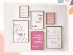 Girls' Room Print Set Inspirational Wall Art, Playroom Decor - thumbnail 1