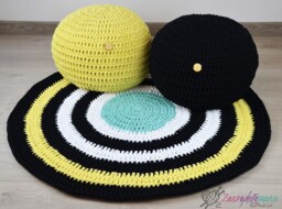 Crochet Sets For Baby Room, Rug Round, Crocheted Pouf As A Gift Child, Home Decor, Child's Room Decoration, Shower, Floor - thumbnail 1