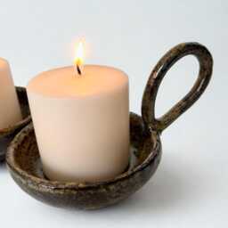 Sculptural Ceramic Candle Holder - Handmade Rustic Pottery Chamberstick Moody Home Decor - thumbnail 2