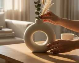 Minimalist Concrete Vase, Simple Modern Vase Decor, Room Tabletop Handmade, Art