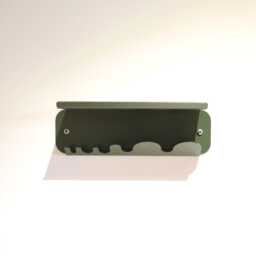 Dark Green Metal Key Holder For Wall, Small Modern Hook, Matte Rack, Minimalistic Floating Shelf, Rounded Wall Mounted Hanger
