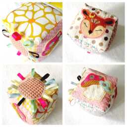 Forest Animal Grip Cube, Cloth Toy, Manipulative Game, Fabric Montessori Doe Theme, Baby Cube
