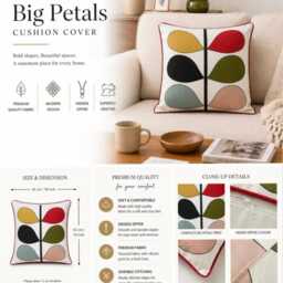 Scandinavian Cushion Cover Petal Pillowcase Living Room Home Sofa Modern Art Cotton Case - thumbnail 2