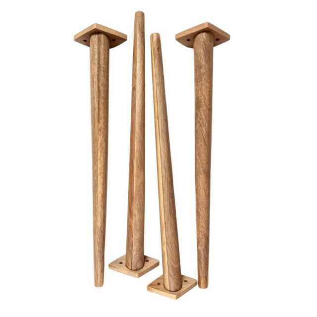 Mango Wood Tapered Dining Or Console Table Legs, 70cm Solid - image 1