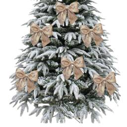 Luxurious Limited Edition Champagne Velvet Tie On Christmas Tree Bows 5.5 Inches Wide 1/3 Or 6 Packs - thumbnail 2
